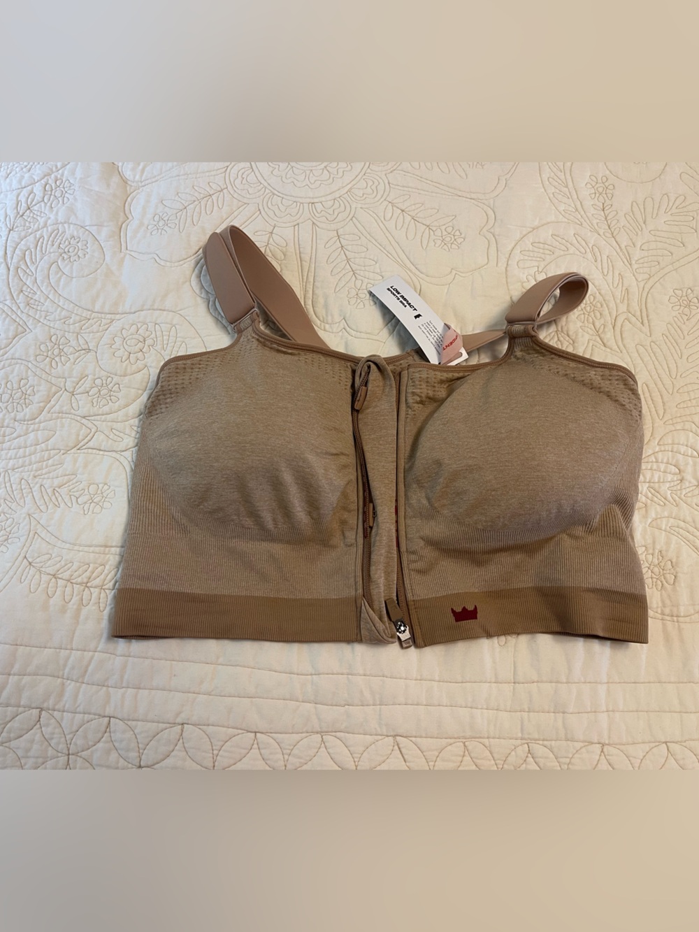 SHEFIT Taupe Front-Zip Seamless Support Bra